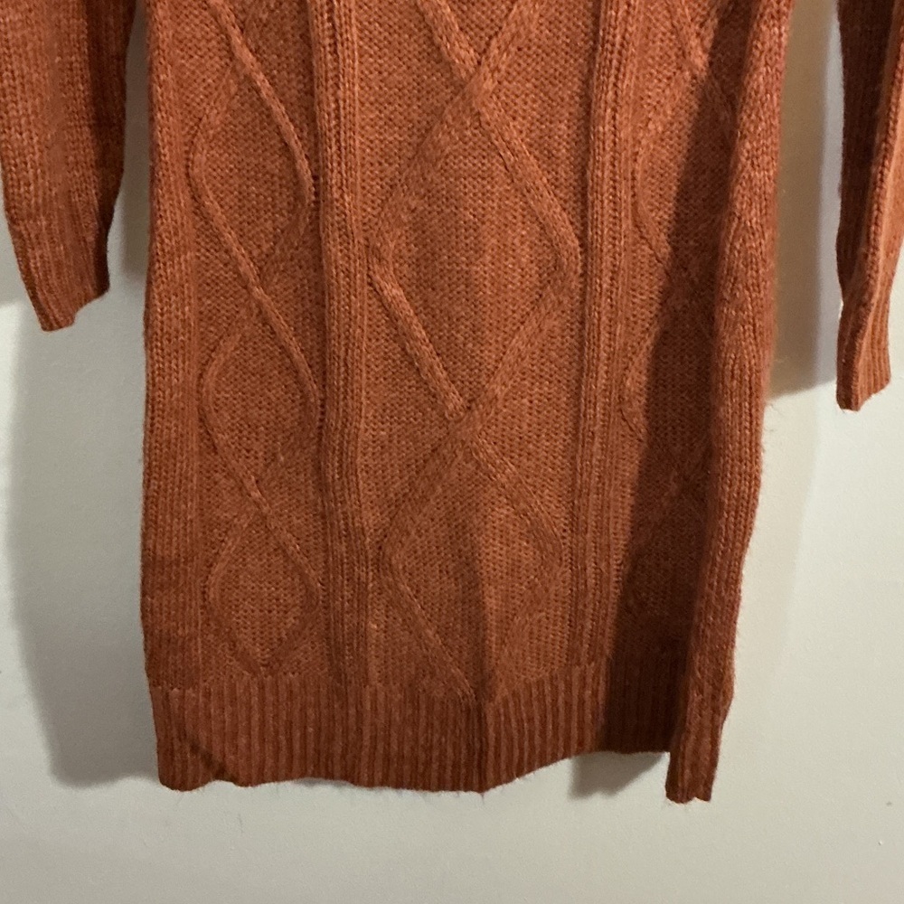 Orange comfortable and soft sweater dress. - Picture 4 of 5
